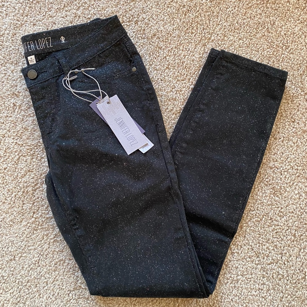 NWT Jennifer Lopez Sparkly Skinny Mid Rise Jeans